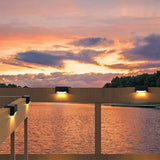 4Pcs Solar Deck Lights Outdoor for Outdoor Garden Stairs and Deck Warm White