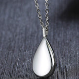 Stainless Steel Teardrop Cremation Pendant – Keepsake Memorial Necklace Sliver