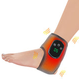 Electric Heated Ankle Wrap with Vibration Modes Rechargeable Warm Compress Support Gray