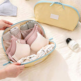 3-in-1 Clam Shaped Travel Bag for Bra Panty and Sock Storage Yellow