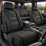 Tactical Seat Cover for Trucks Front Auto with Storage Pockets Black
