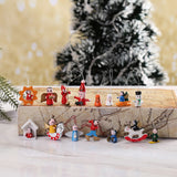 48pcs Wooden Christmas Tree Ornaments Set – Holiday Decoration
