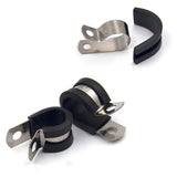 52 PCS Stainless Steel P Clip Hose Pipe Clamp 6 Sizes Rubber Lined clamps with Storage Case