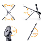 3 in 1 Portable Laptop Stand Foldable Adjustable Computer Riser with Phone Holder for Desk