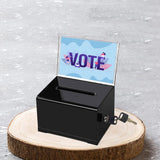 Lockable Collection Box with Keys for Suggestion Donations Voting Black