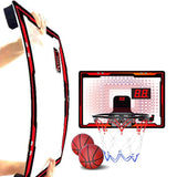 Indoor Lighted Basketball Hoop Mini Over The Door Basketball Hoops with 2 Basketball for Kids Red