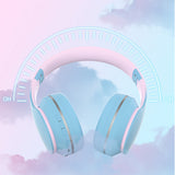 Foldable Wireless Over-Ear Headphones Bluetooth Headset with Mic Function Blue