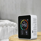 3-in-1 Air Quality Monitor CO2 Meter Temperature Humidity Carbon Dioxide Detector White