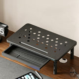 Computer Monitor Laptop Riser Desktop Organizer Space Saver Adjustable Height Black