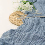 90 x 300cm Easter Cheesecloth Table Runner Boho Rustic Table Runner for Wedding Party Home Decor Blue