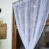 Vintage Lace Sheer Curtains with Flower & Branch Design Voile Curtains for Living Room & Garden