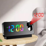 LED Digital Smart Alarm Clock with Time & Temperature Projection LCD Display Black