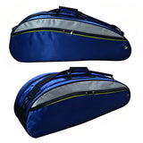 Badminton Racket Bag Holds 4-6 with Shoe Compartment Shoulder Strap Blue