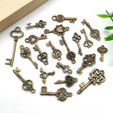 100 PCS Vintage Charms Mixed Antique Style Bronze Brass for Pendant DIY Jewelry Making