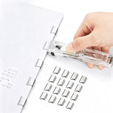 2Pcs Portable Binder Clip Stapler Includes 100 Reusable Clips for Document Home School Desk Office