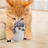 Cat Squeaky Toys Flapping Wing Interactive Cat Toy Rechargeable Touch Activated Kitten Plush Pet Toy