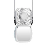Mini Foldable Neck Hanging Fan Portable USB Rechargeable Personal Cooler White