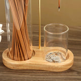 Figure Eight Glass Incense Holder with Ash Catcher for Meditation Decor