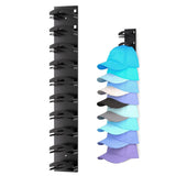 Wall-Mounted Baseball Cap Organizer Holds 10 Hats Multi-Purpose Storage for Caps Black