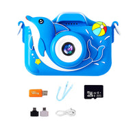 1080P HD Cute Animal Kids Digital Camera Toy Gift with 64G Memory Card Style 2