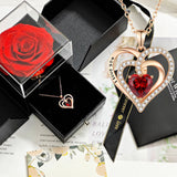 Double Layer Heart Pendant Necklace for Women Stylish Jewelry Gift Set Style 3