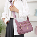 Ladies Crossbody Bag Shoulder Messenger Bag with Multiple Pockets Pink