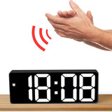 USB LED Digital Desk Alarm Clock with Temperature Date 3 Alarms White
