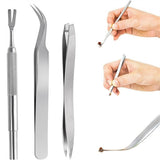 Pet Tick Removal Tool Set with Flea Comb Tweezers