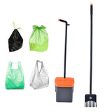Pooper Scooper Swivel Bin Rake With Bag Attachment For Lawn Yard