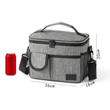 Insulated Lunch Bag Large Capacity with Adjustable Shoulder Strap Gray