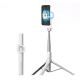 Magnetized Selfie Stick Tripod 360-degree Rotatable Tripod for iPhone Android - White