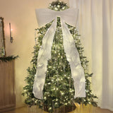 Large Velvet Bow for Christmas Tree Topper Wedding & Party Decorations White