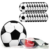 20PCS Soccer and American Football Resealable Candy Bags with Handles White