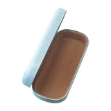 Unisex Hard Shell Glasses Case – PU Leather Travel Sunglasses Box Blue