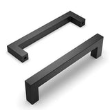 4PCS 12mm Square Stainless Steel Kitchen Cabinet and Door Handle Black
