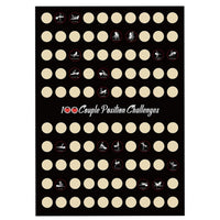 100 Scratch-off Date Night Ideas Couples Position Challenge Poster