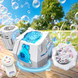 RGB LED Bubble Machine Rechargeable for Party Wedding Event Use White