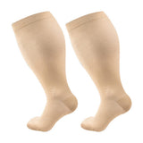 3 Pairs Plus Size Compression Socks for Women Men Knee High Solid Color