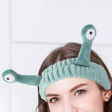 Face Wash Headband Snail Spa Makeup Hair Bands Cartoon Cute Elastic Headband Hair Accessories Green