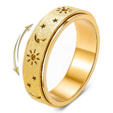 3 PCS Stainless Steel 360 Degree Spinner Ring Set Gold Silver Rainbow