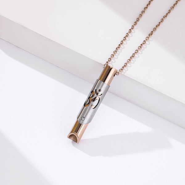 Yoga Symbol Mindful Breathing Necklace Calming Necklace Meditation Necklace Rose Gold