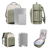 4Pcs Set Travel Luggage Bags 40L Backpack fits 17" Laptop with 3 Packing Cubes Green