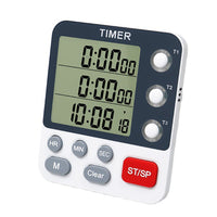 3-Channel Digital Kitchen Timer with Large Display & Loud Alarm