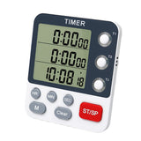 3-Channel Digital Kitchen Timer with Large Display & Loud Alarm