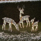 3PCS Christmas Reindeer Family Outdoor Lighted Decorations