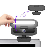 4K Webcam for PC with Microphone & Light & Privacy Cover for Streaming Video Calls