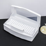 ABS Nail Tool Cleaning Soaking Box with Lift Up Filter Tray White