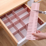 24Pcs Adjustable Clapboard Drawer Cabinet Divider Partition DIY Storage Organiser Pink