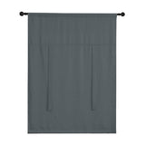 Thermal Insulated Tie Up Window Shade Light Blocking Curtain Dark Grey