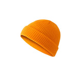 Unisex Mini Fisherman Beanie Winter Spring Hat Knitted Cap Yellow